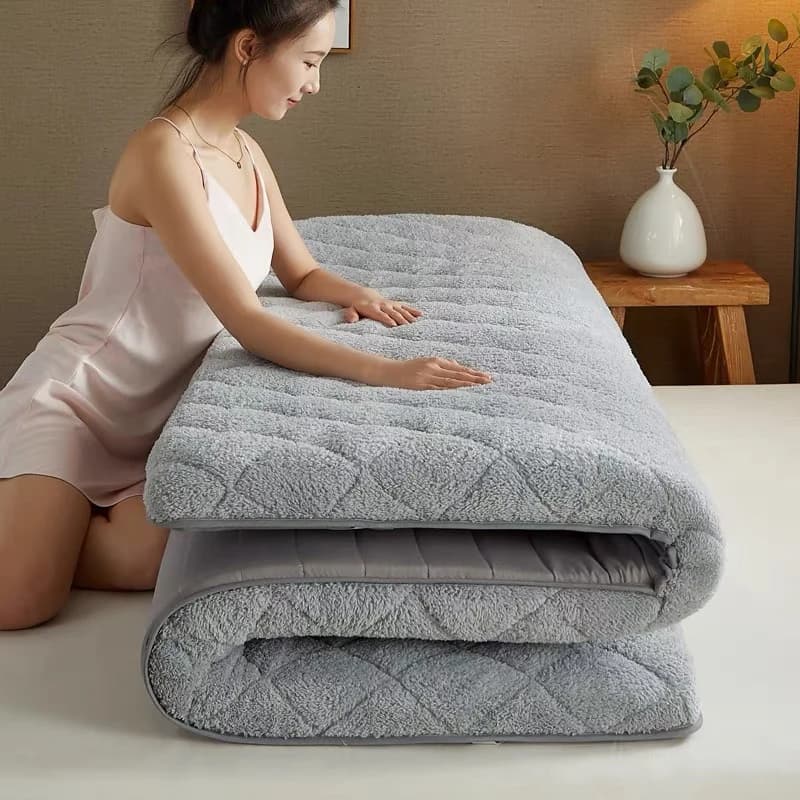 Matelas portable en laine d'agneau, tatami, futon, glouton, rembourrage en coton, dortoir étudiant, 