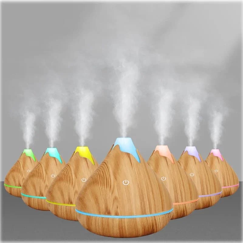 Diffuseur d'huiles essentielles d'aromathérapie 350ML, humidificateur d'air ultrasonique avec téléco