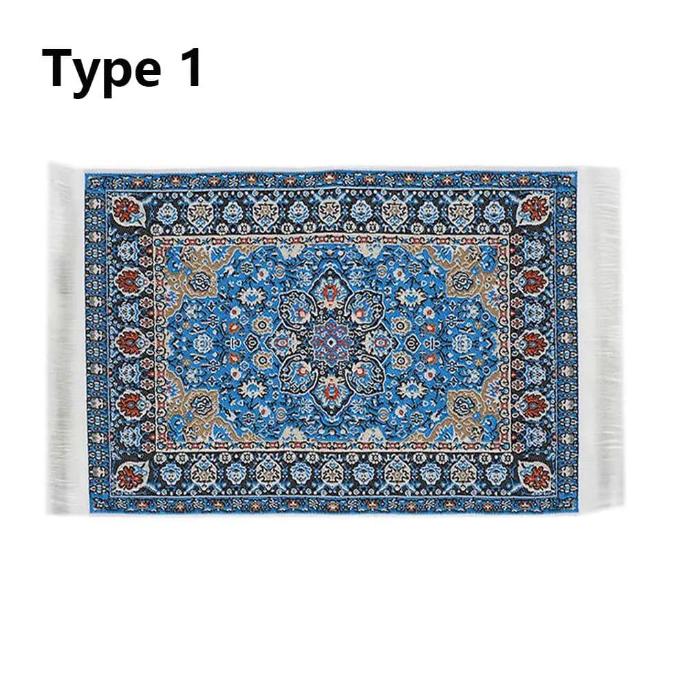 Tapis miniature de style turc pour maison de poupée à l'échelle 1:12, accessoires de décoration, tap