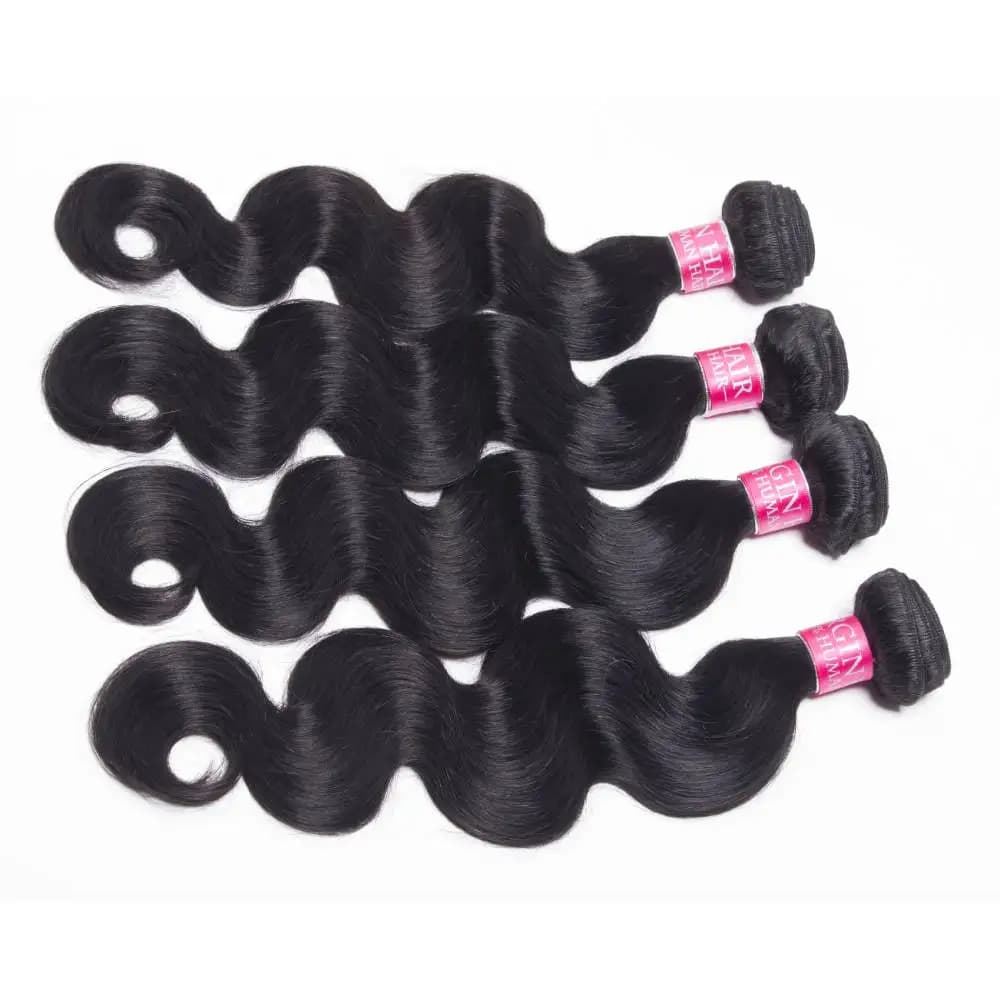 Extensions de Cheveux Humains Ondulés Naturels Brésiliens Remy – Lots de 1/3/4 Pièces Noirs Naturels