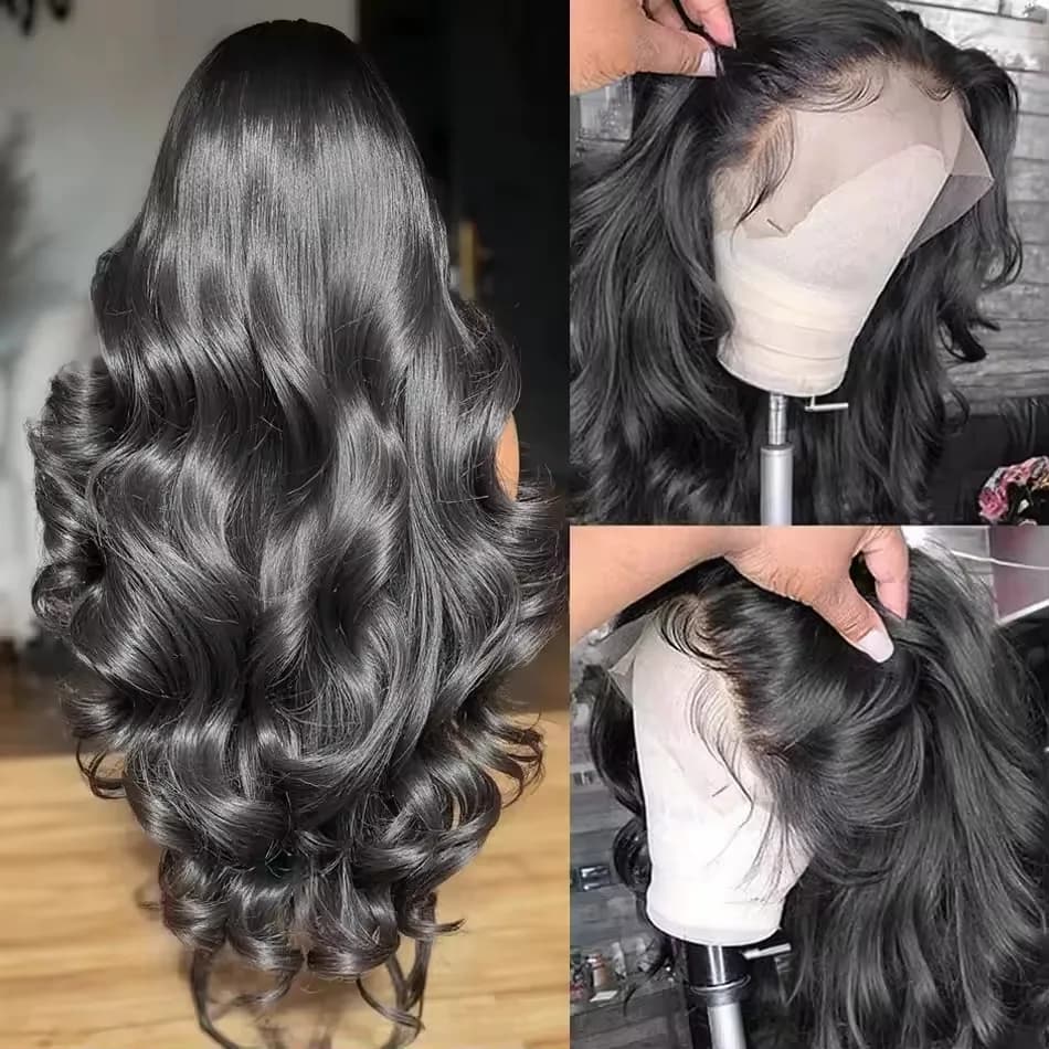 Perruque Lace Frontale HD Transparente 13x6 de 40 Pouces, Ondulations Souples, Perruque Lace Frontal
