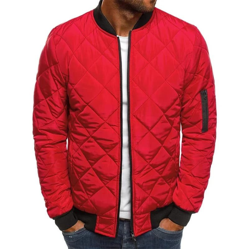 Veste d'hiver légère pressée en maille pour homme, col de Baseball, Vintage, vol décontracté, manche