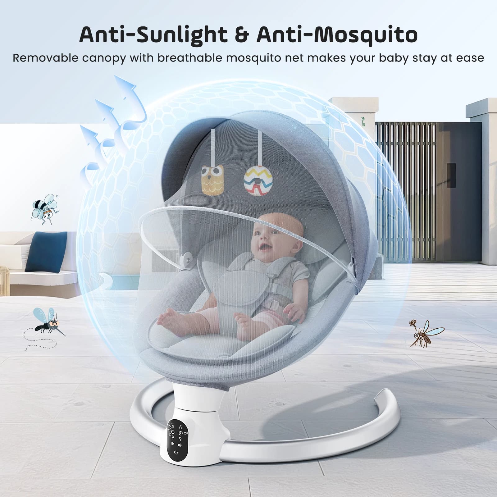 Balançoire électrique pour bébé, balance pour bébé avec application et télécommande de naissance jus