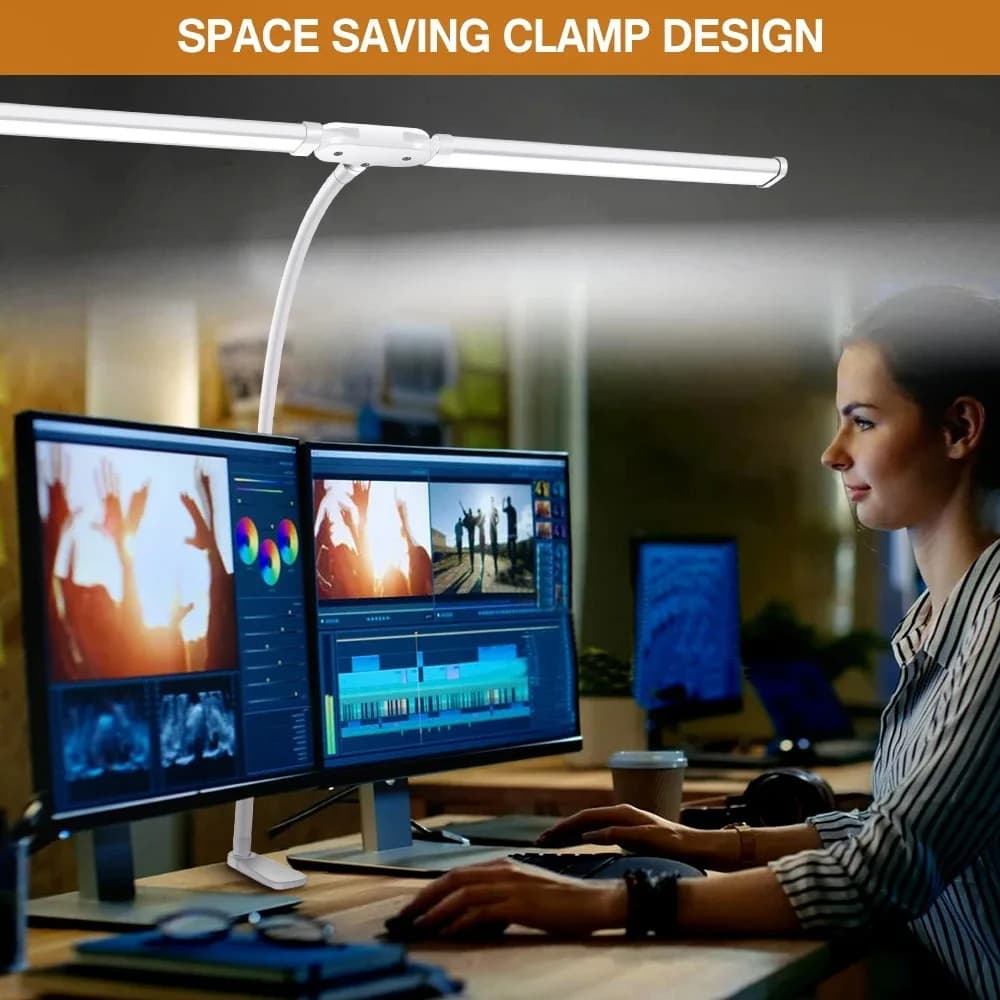 Lampe de bureau LED à Double ou simple tête, variable, pour moniteur PC, lampes de Table USB, lampes