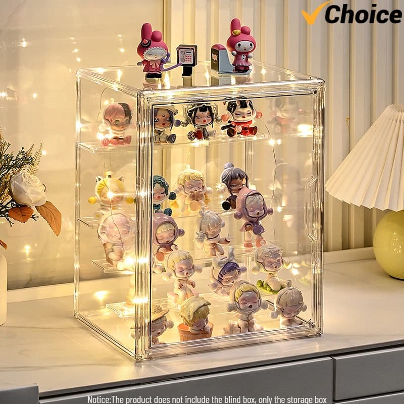 Présentoir en acrylique, boîte aveugle de haute clarté, organisateur pour objets de collection d'ani