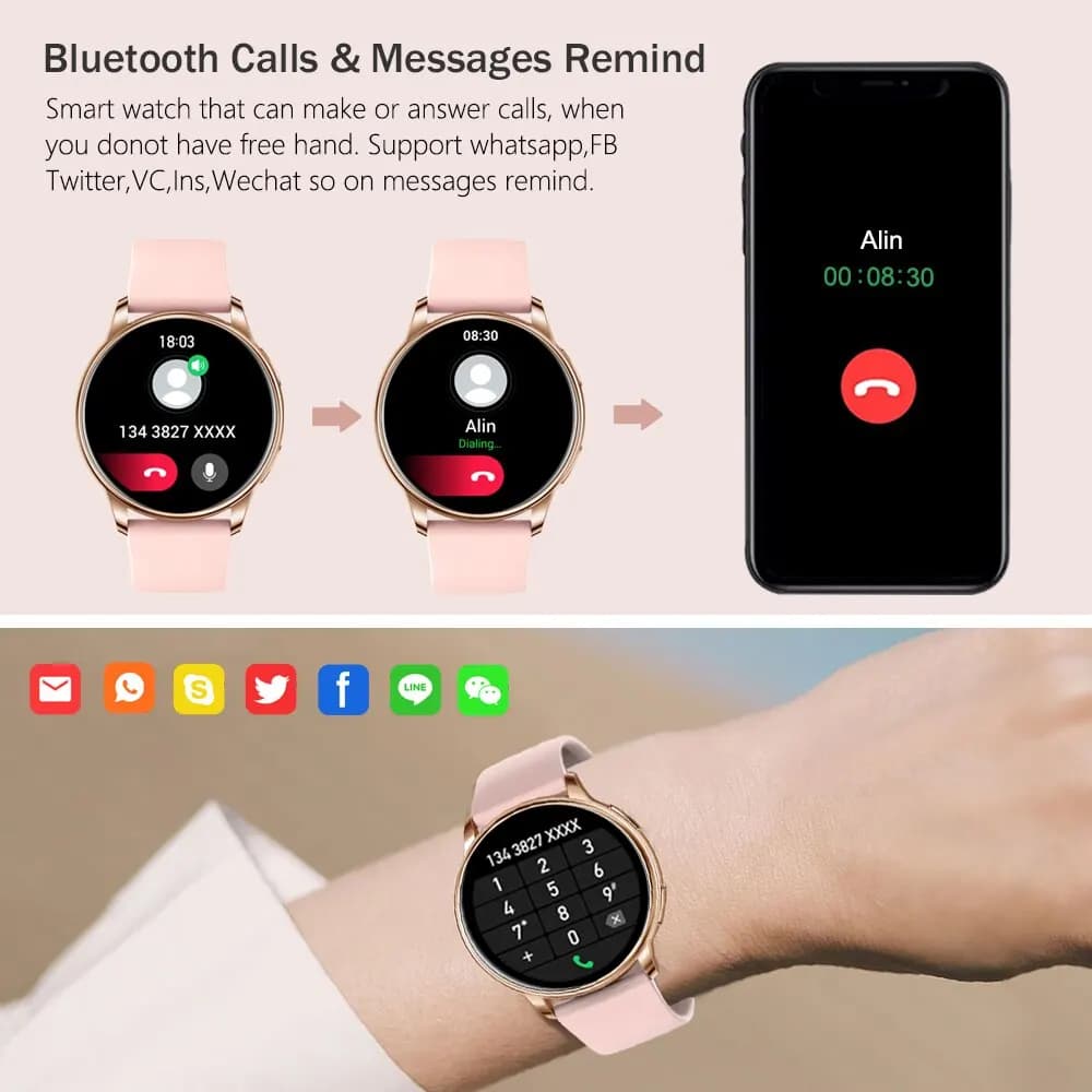 MEVADEN-Montre intelligente d'appel Bluetooth pour hommes et femmes, montres à cadran personnalisé, 