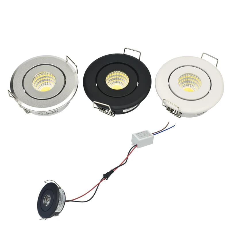Mini LED Downlight plafonnier COB 3W bricolage ciel étoilé armoire lumières coupé maison 40-45mm AC8