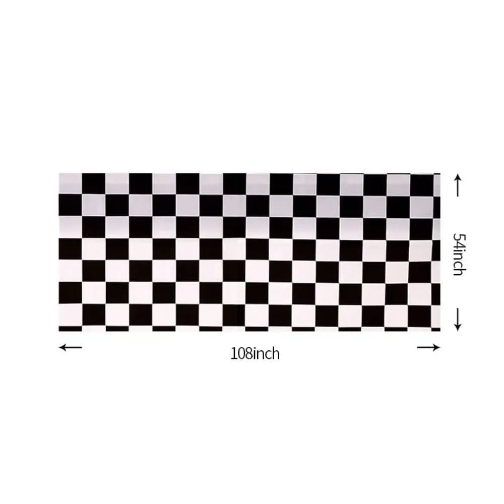 Nappe Jetable à Carreaux Noir et Blanc, 137x274cm, pour ixF1, Course, Imperméable et Anti-taches