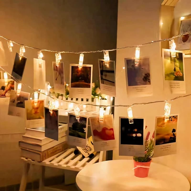 Guirlande lumineuse à Clip Photo, 10/20/30/40Led, 1 paquet, guirlande lumineuse pour suspendre des c