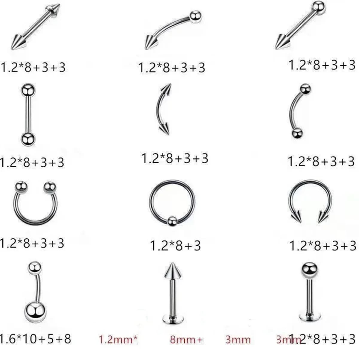 Kit de perçage d'oreille stérile 24/42/84 pièces, pistolet de perçage d'hélice pour Trago de Cartila