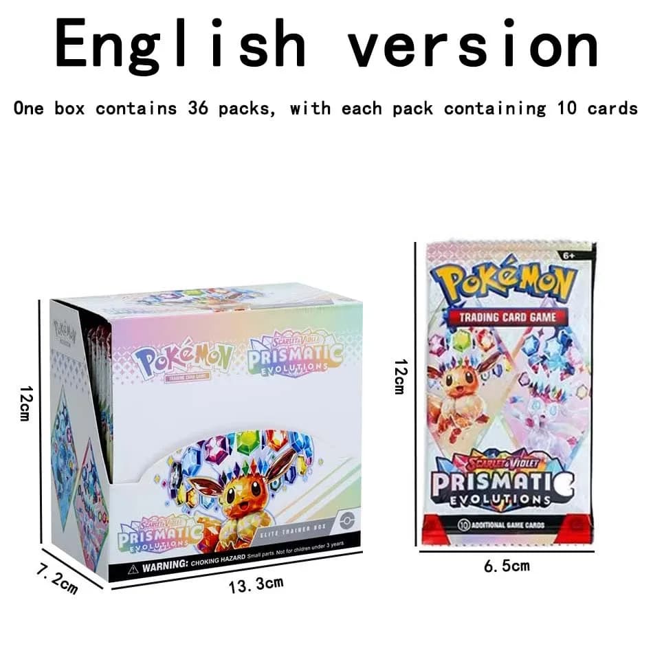 NOUVEAU Prismatic Evolutions 36 paquets de cartes Pokémon en anglais, Booster, Carte de combat, Cart