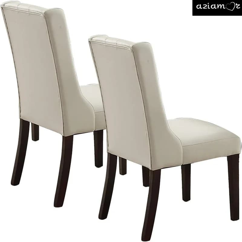 Ensemble de 2 chaises capitonnées en similicuir blanc, siège de salle à manger moderne, sur place