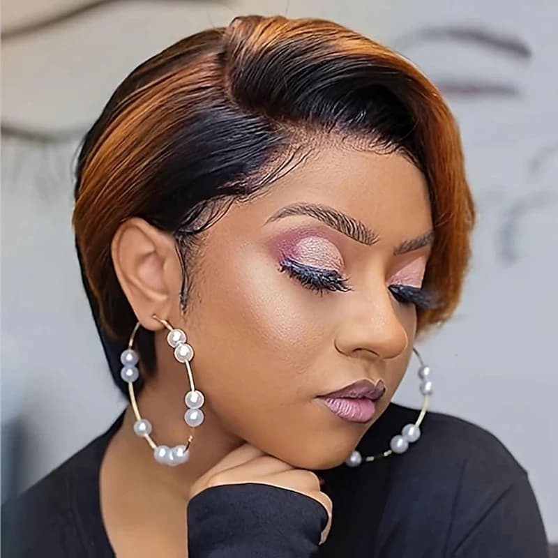 HAIRJOY – perruque synthétique courte et lisse pour femmes afro-américaines