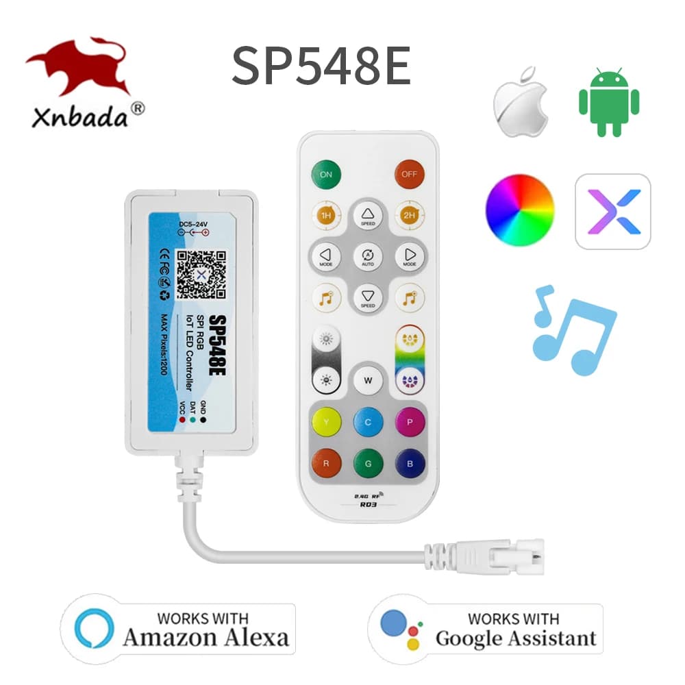 SP548E WiFi musique LED de contrôle pour WS2812b WS2811 adressable Pixel RGB LED bande sortie unique