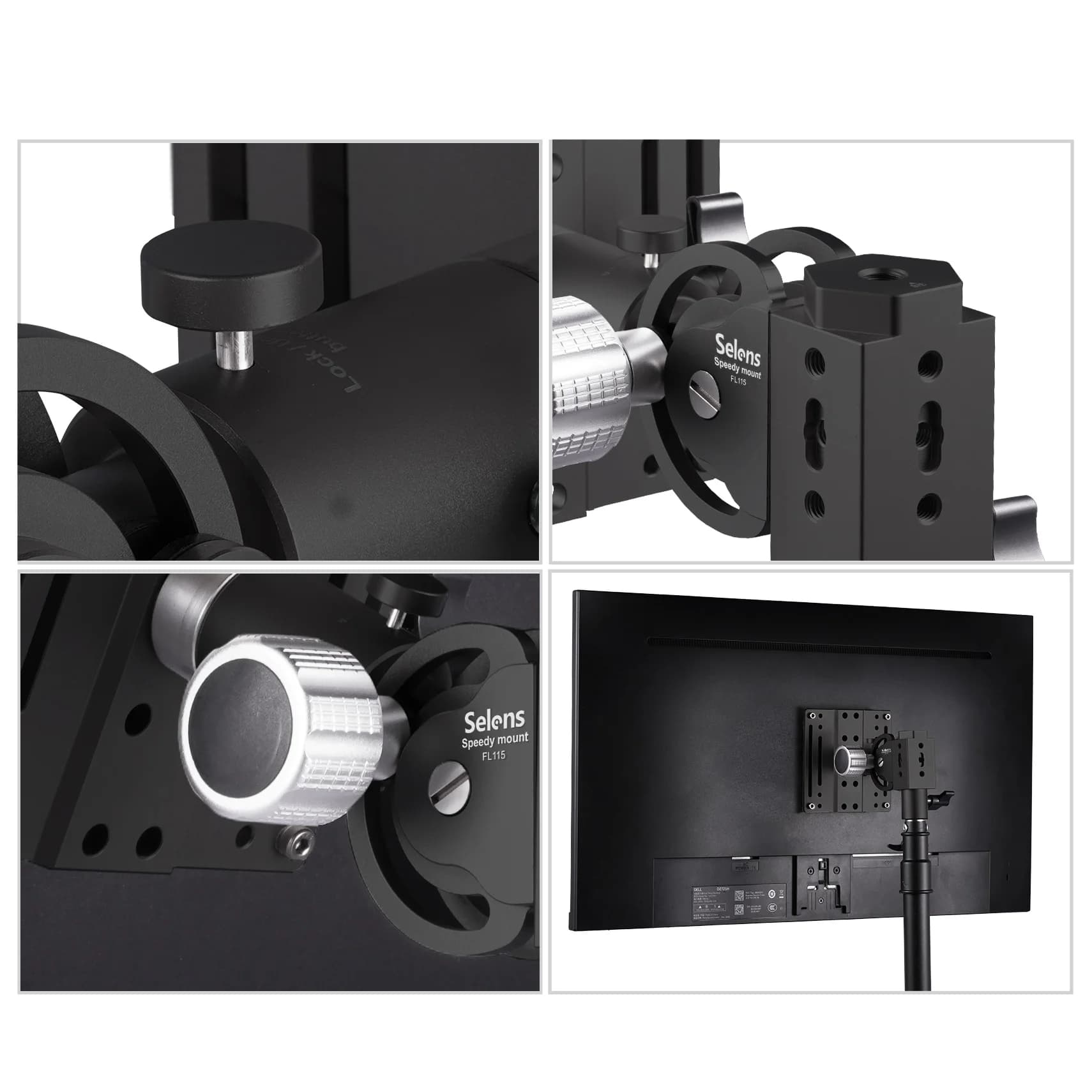 Selens Base universelle réglable à rotation 360°, support détachable, plaque à dégagement rapide, ac