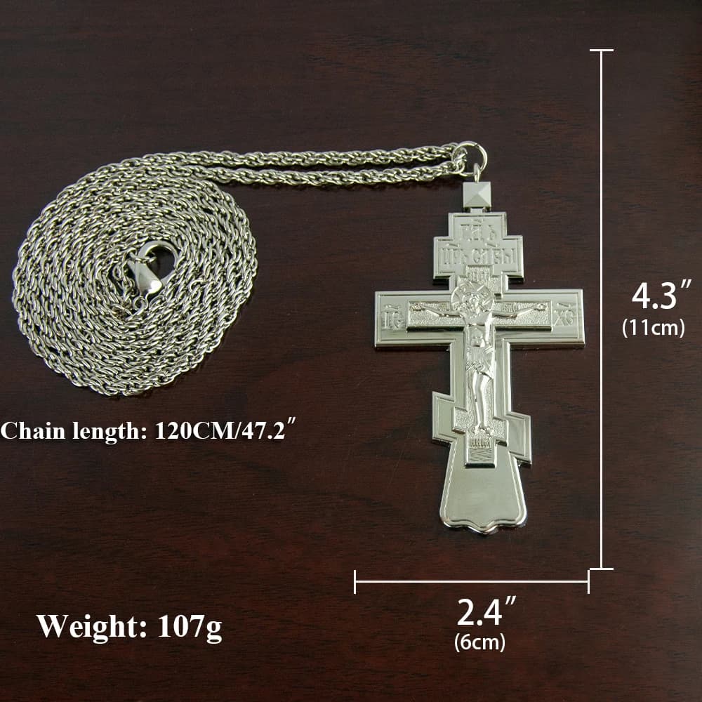 HTISOK – pendentif croix de jésus orthodoxe, pendentif de poitrine de pasteur d'église, fournitures 