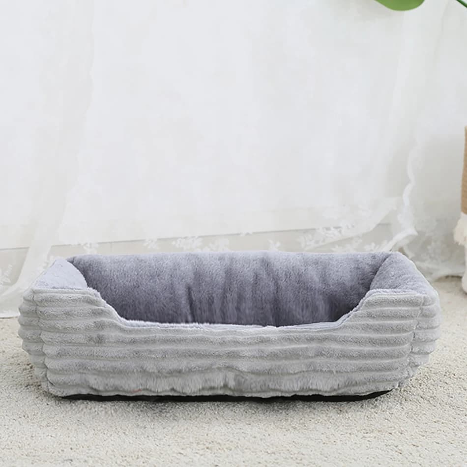 Lit pour chien et chat, niche carrée en peluche, canapé-lit pour chien de taille moyenne et petite, 