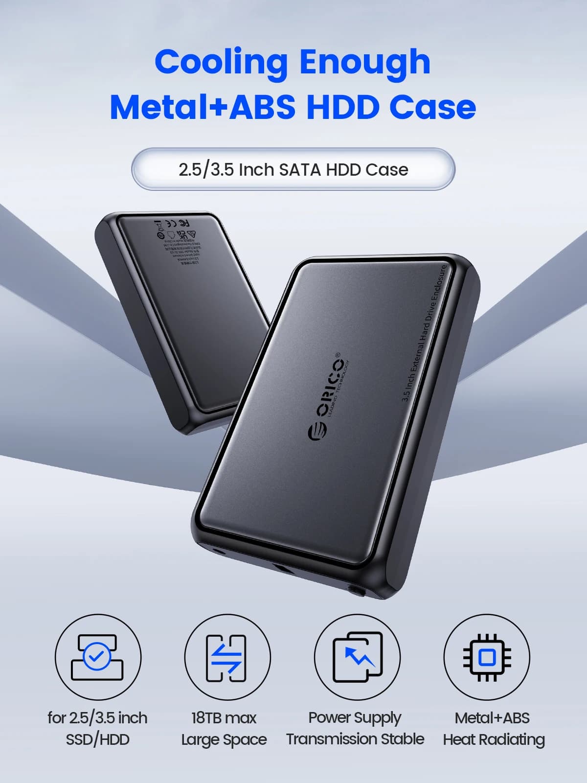 ORICO 3.5 "type-c boîtier de disque dur 5Gbps SATA vers USB3.0 USB3.1 boîtier de disque dur pour SSD