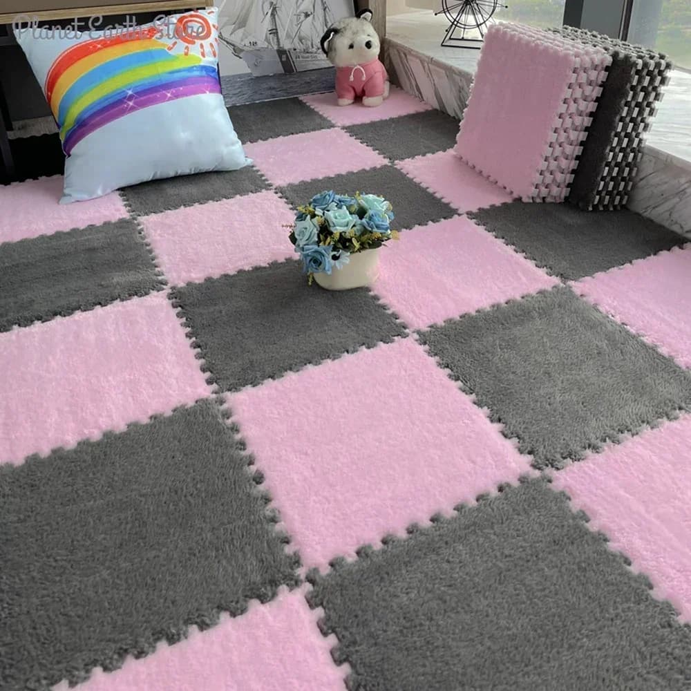 Tapis de jeu en peluche douce pour enfants, 10/20 pièces, jouets pour bébés, Puzzle en mousse Eva, p