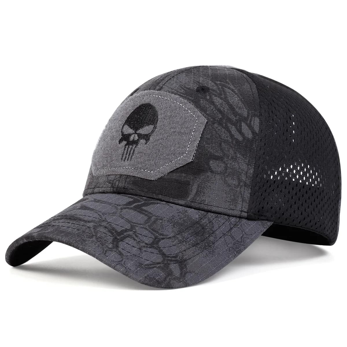 Casquettes de Baseball unisexes brodées de crâne pour hommes, en maille respirante pour l'extérieur,