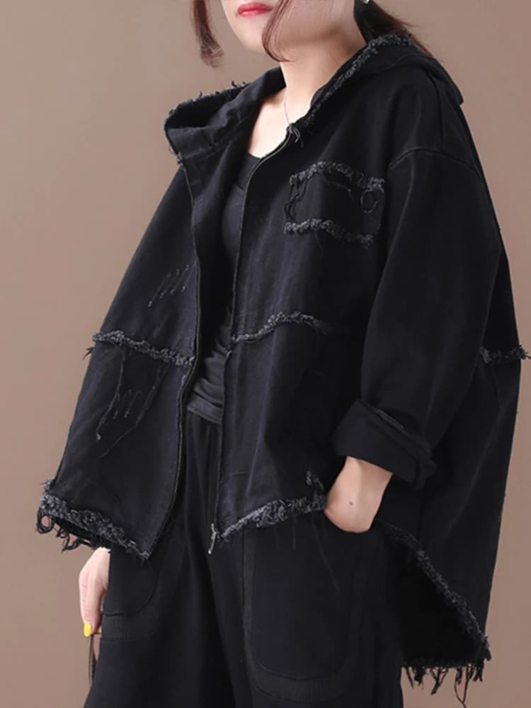 Amax luluE coréen femmes vêtements d'extérieur amples manteaux de mode dames vêtements à capuche Vin