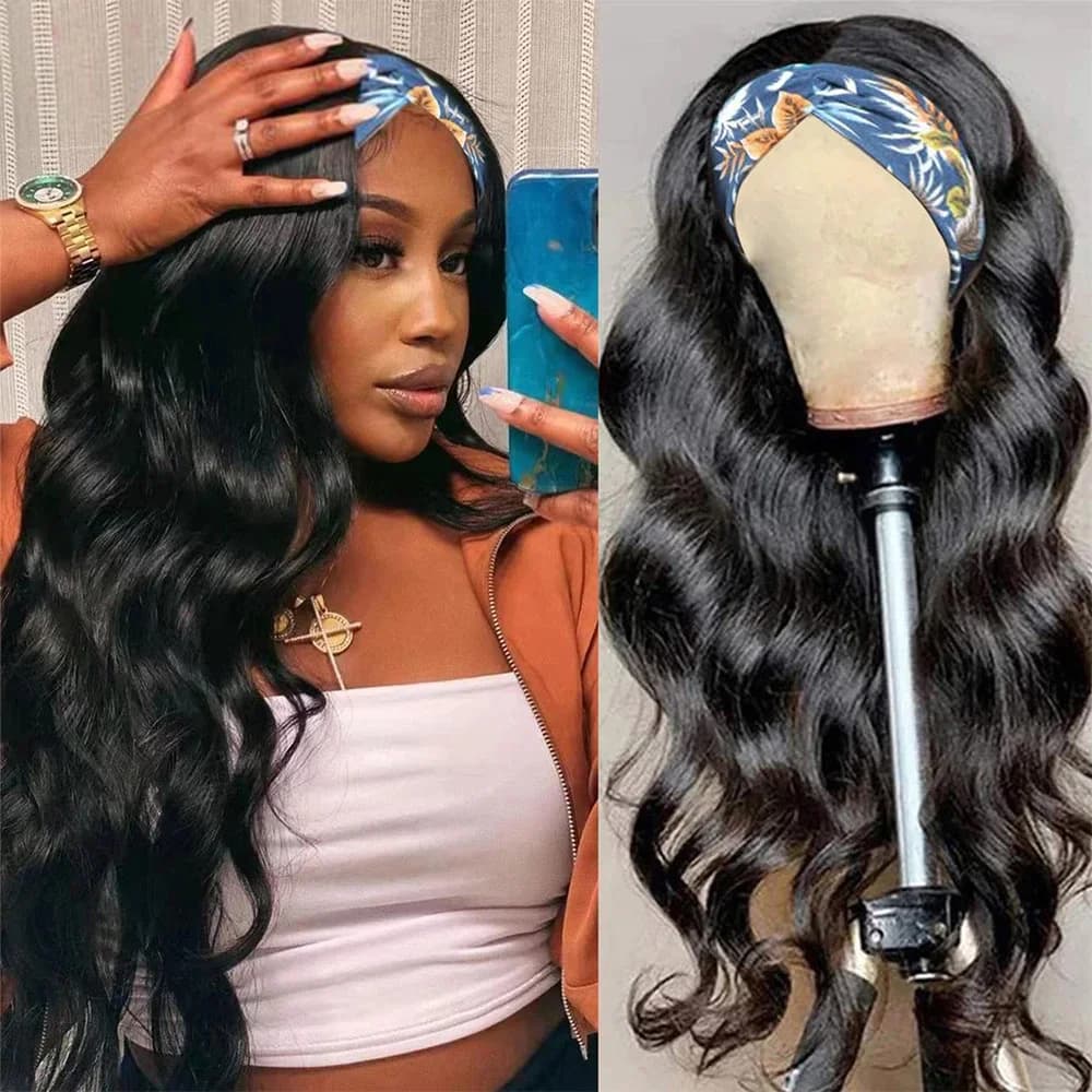 Perruque bandeau cheveux humains vague de corps perruque 180% densité Remy perruques de cheveux huma