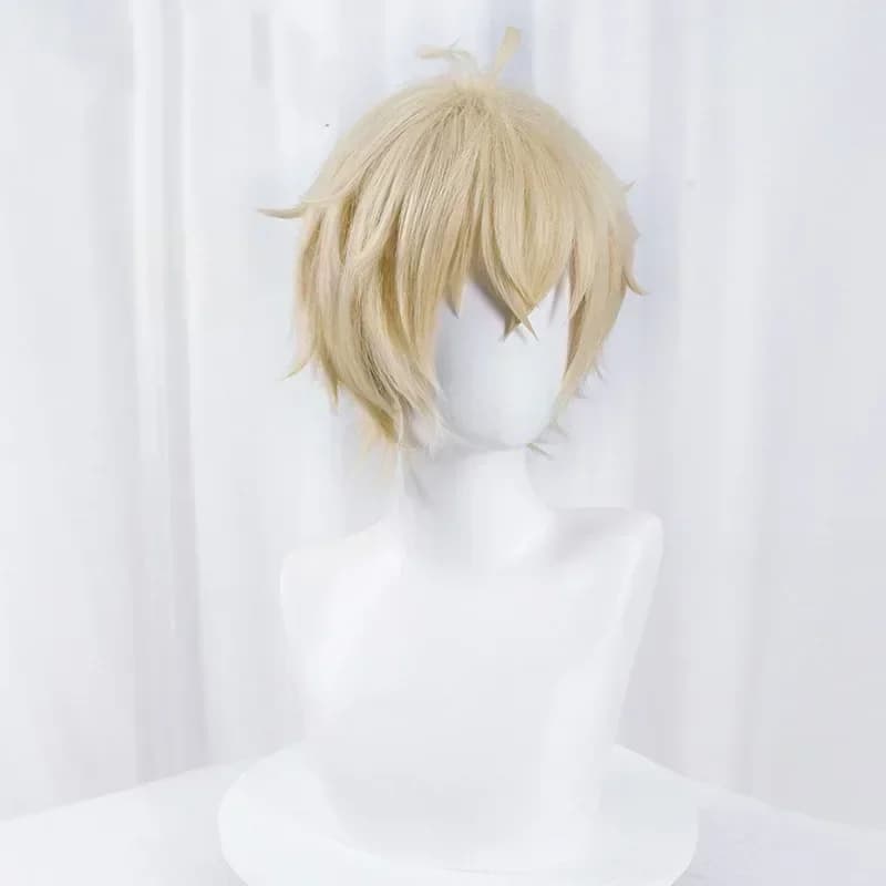 Mikaela Hyakuya Cosplay perruque hommes courte perruque Blonde claire Cosplay Anime Cosplay perruque