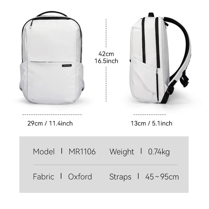 Sac à dos léger multi-poches pour ordinateur portable MARK RYDEN, sac d'affaires 15,6 pouces