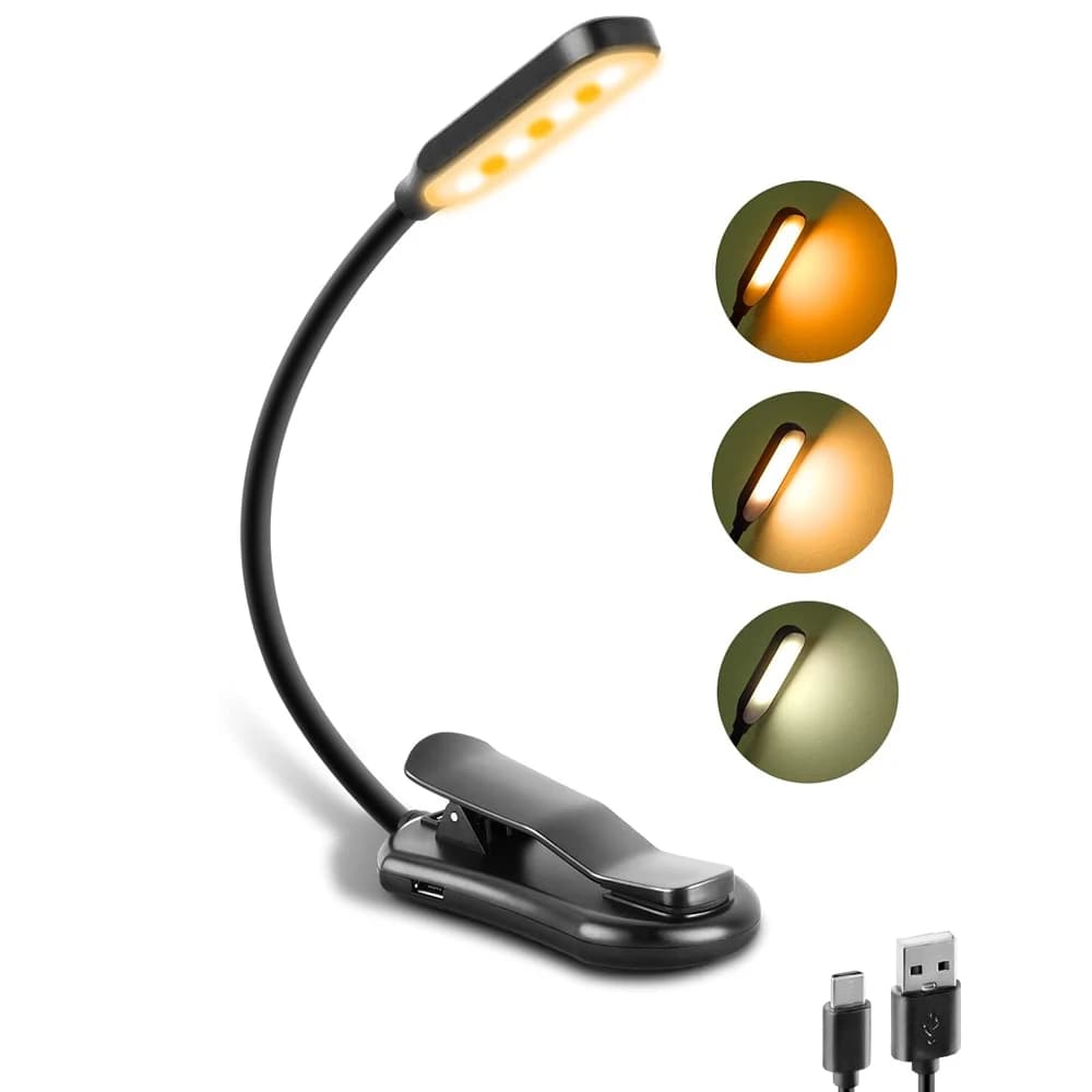 Lampe de lecture de livre rechargeable, lampe de livre LED pour lire au lit - Brille réglable pour l