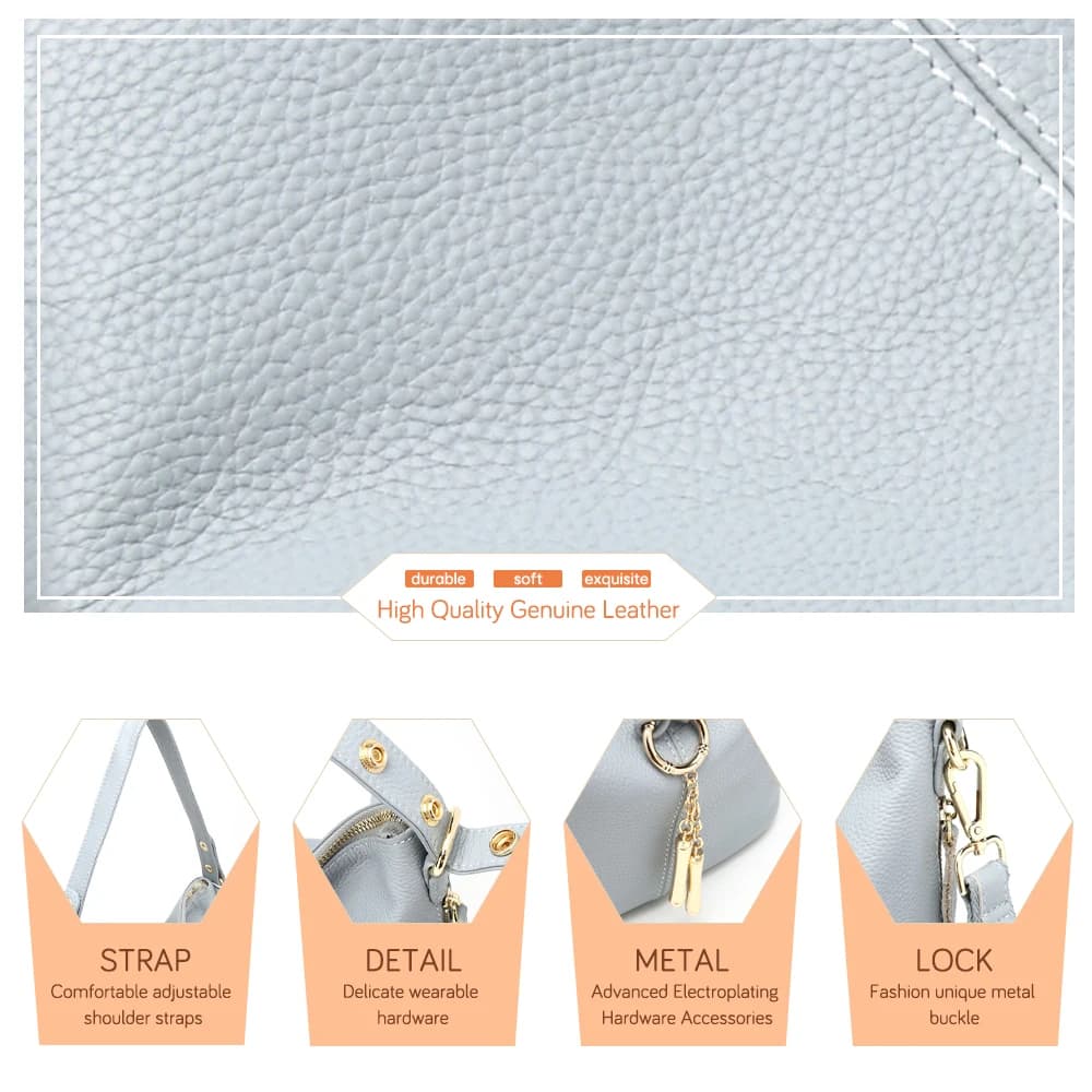 Zency – sac à bandoulière en cuir véritable pour femmes, nouvelle mode, avec pompon en métal, sacoch