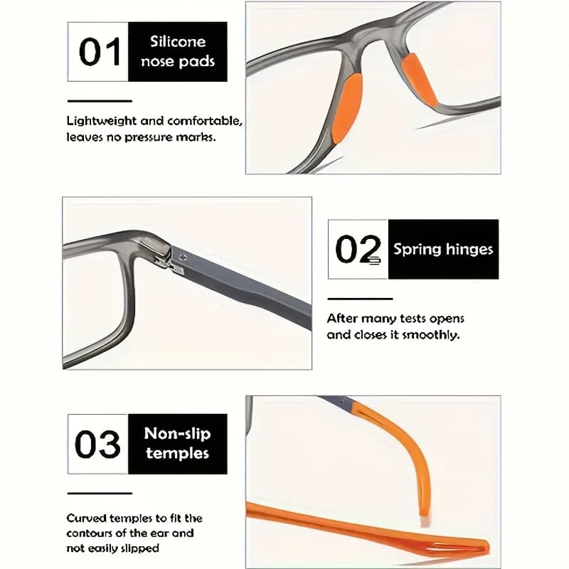 4 Pack ensembles mode TR90 lunettes de lecture pour hommes printemps jambe sport presbytie lunettes 