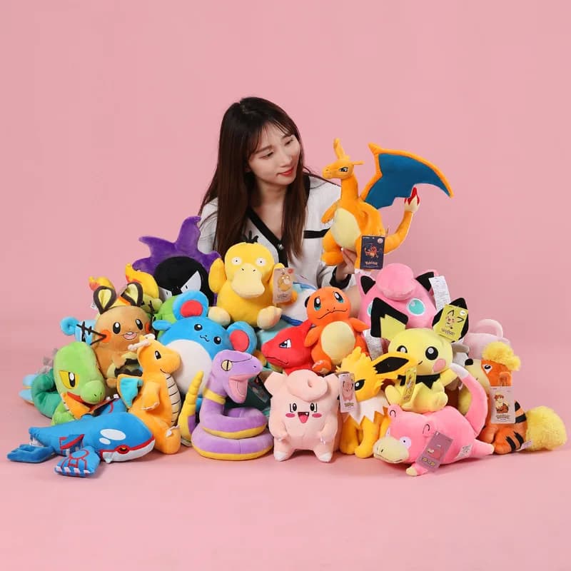 POKEMON Original en peluche Gengar Pikachu Kawaii Charizard véritable poupée en peluche doux mignon 