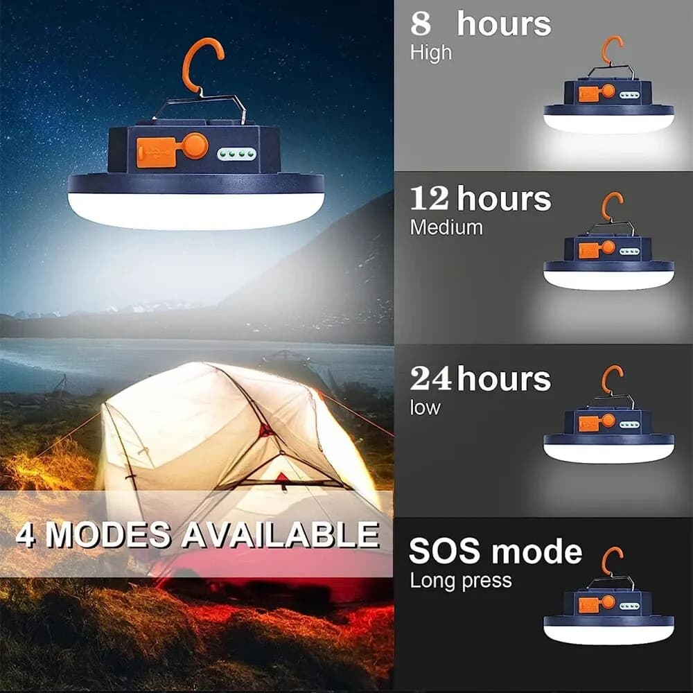 Lanterne de camping aste avec aimant, lampes de poche portables, lampe de tente LED, éclairage de tr