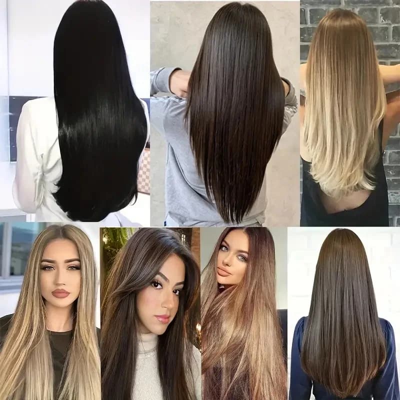 WIGSIN synthétique 6 pièces/ensemble Extension de cheveux longue droite à clipser Extension Invisibl