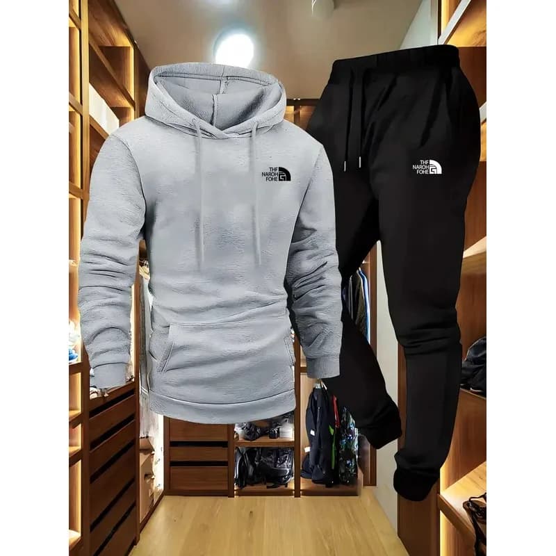 Ensemble deux pièces décontracté pour hommes, sweat-shirt à capuche et pantalon avec poches, coupe r