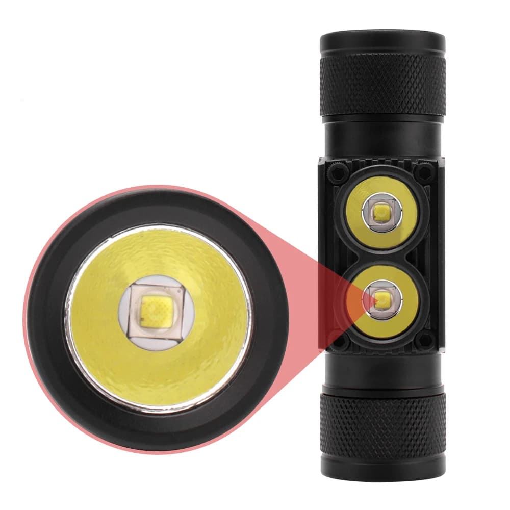 UiT-Mini lampe de sauna à LED aste, lampe de sauna, 6 modes, 5000LM, lampe de sauna injuste, 18650, 