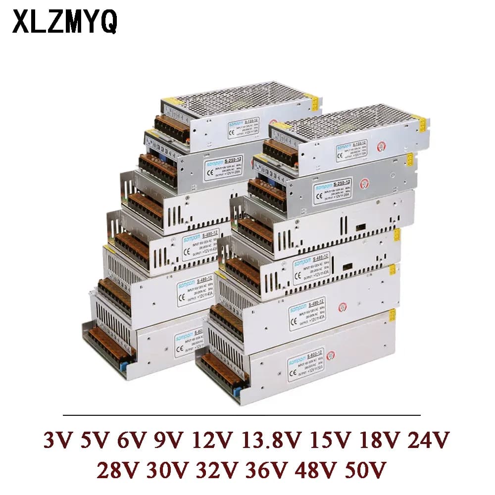 3V 5V 6V 9V 12V 18V 24V 30V 36V 48V 50V alimentation SMPS AC-DC 220V à 5V 12V 24V 1A 2A 5A 10A 20A 3