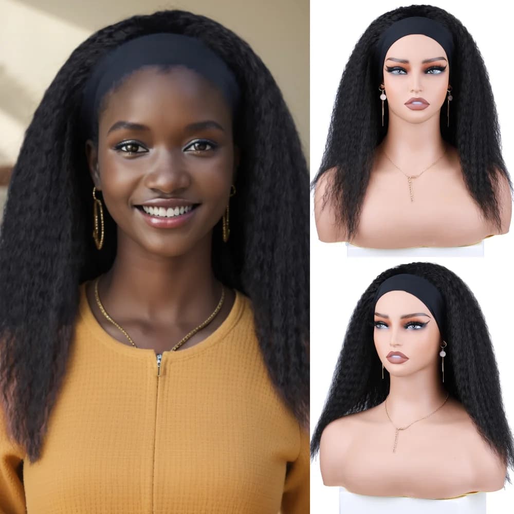 Perruque synthétique courte crépue droite perruque de cheveux synthétiques haute bouffée perruque de