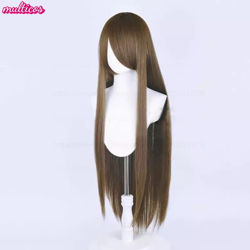 Perruque de Cosplay longue de 100Cm, perruque de haute qualité, noire, blanche, rouge, rose, marron,