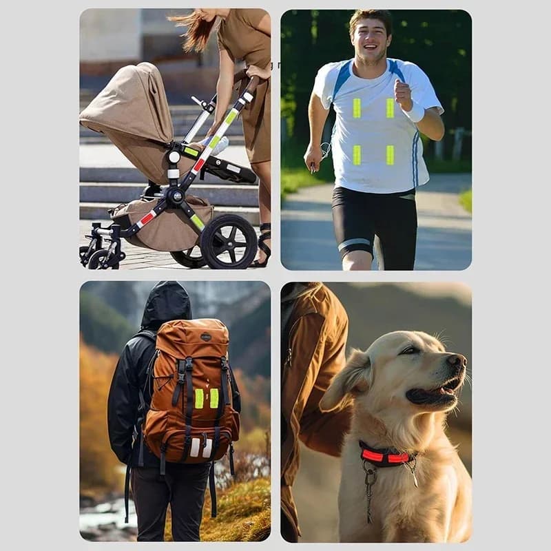 Patch réfléchissant Anti-collision de nuit étanche, 10 pièces, accessoires de poussette multifonctio