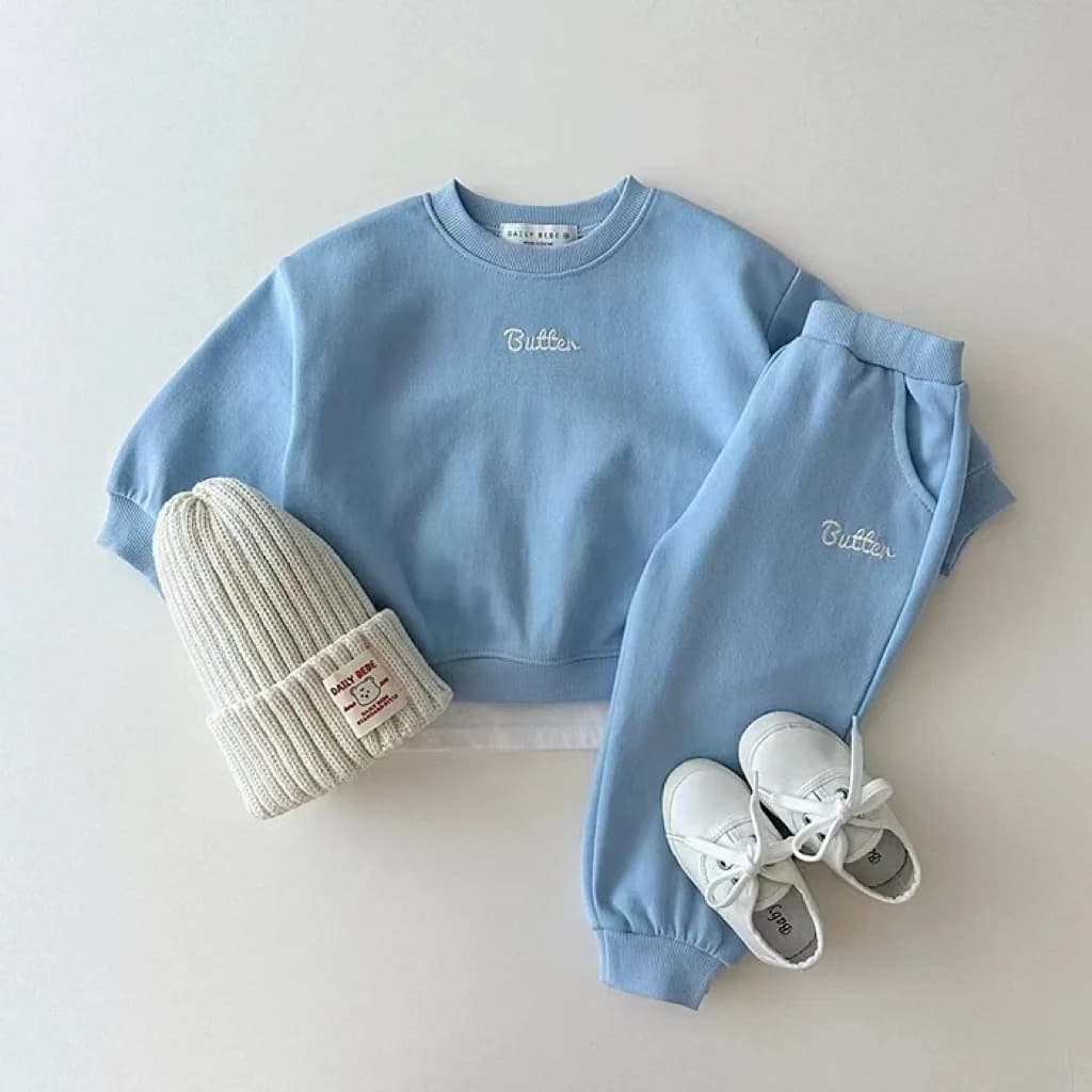 Ensemble de vêtements de dessin animé coréen pour bébé garçon et fille, survêtement décontracté, T-s