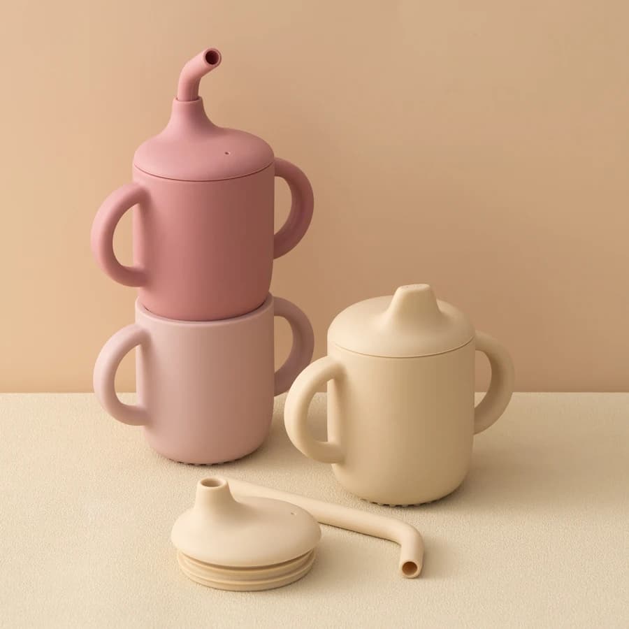Tasse de paille en Silicone pour bébé, 1 pièce, deux couvercles, sans BPA, stockage Portable, conten