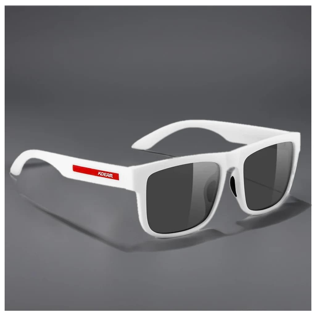 Nouvelles Lunettes de Soleil Polarisées KDEAM 2025 pour Hommes, Monture Blanche, Protection UV400, V