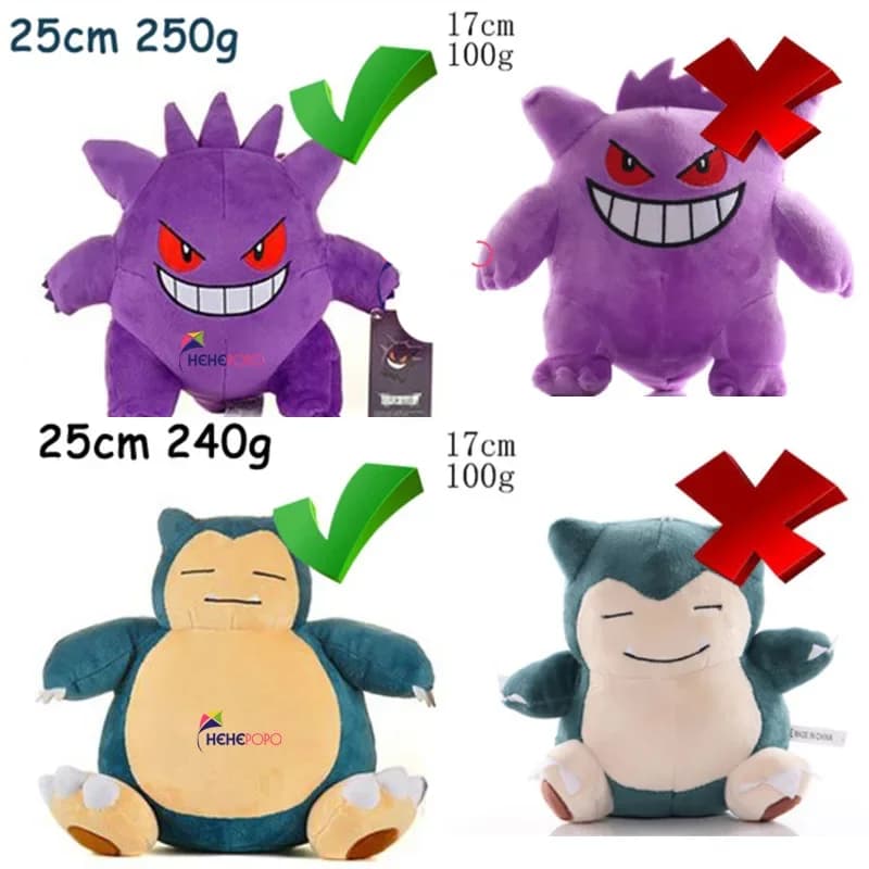 Peluche Pokémon Gengar 24 cm, jouet en peluche Pokémon, adorable poupée en peluche Pikachu, poupée e