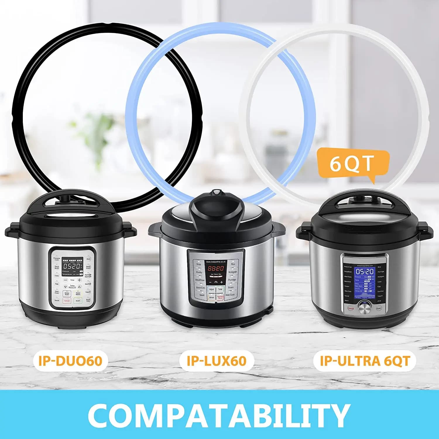 1 morceau d'étanchéité en silicone de qualité alimentaire pour pot instantané - bague d'étanchéité e