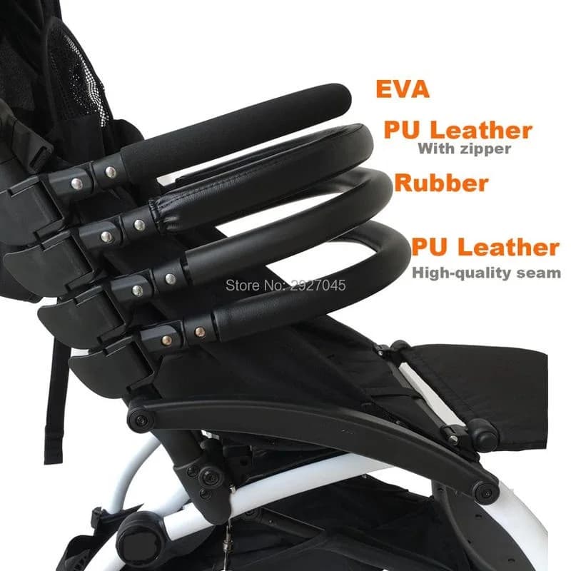 MomTan ®   Accessoires de poussette pour bébé, accoudoir en cuir PU, barre de pare-chocs, main coura