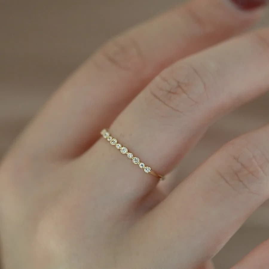 Bague géométrique en argent Sterling 925 plaqué or 14K pour femmes, Zircon scintillant, accessoire d