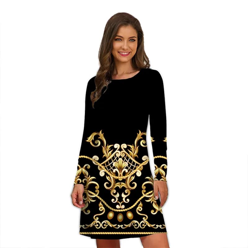 Robes élégantes à imprimé léopard pour femmes, manches longues, vêtements surdimensionnés, mode vint