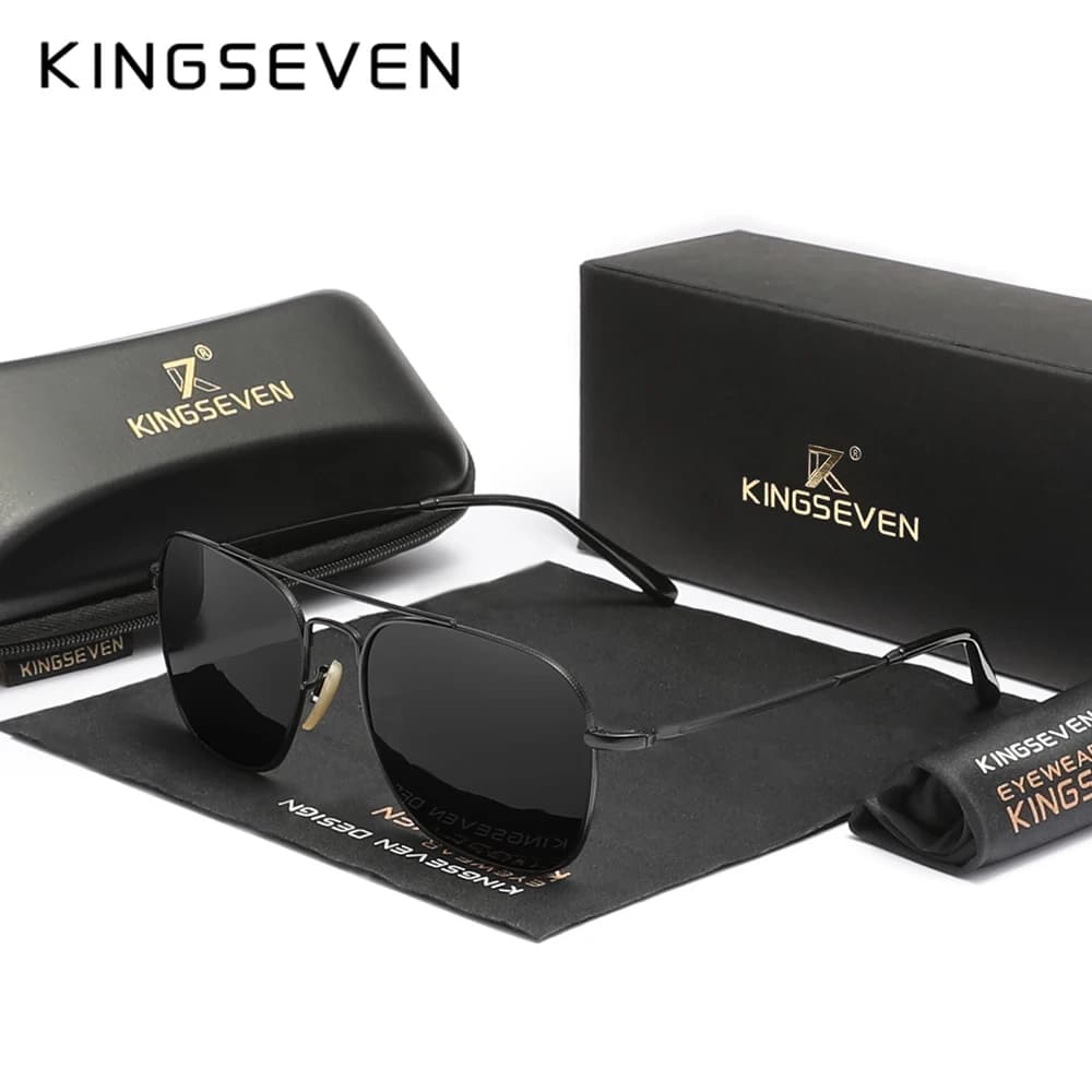 KINGSEVEN nouvelles lunettes de soleil polarisées classiques pour hommes femmes mode carré alliage F