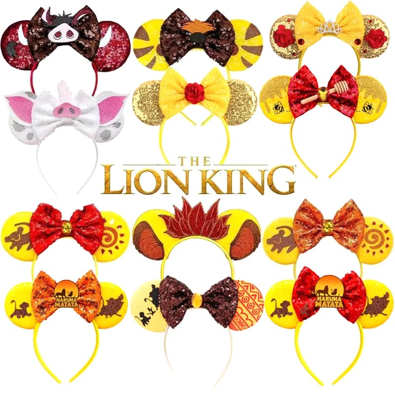 Bandeaux Mickey Mouse le roi Lion Mufasa Simba oreilles bandeaux pour filles enfant Pumba chapeaux f